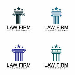 Law Firm Pillar Logo Template-Vector