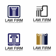 Law Firm Pillar Logo Template-Vector