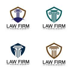 Law Firm Pillar Logo Template-Vector
