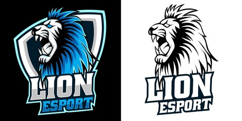 lion head esport logo mascot design