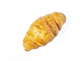An image top viwe or flat lay croissant a bake is food delicious brunch with clipping path.