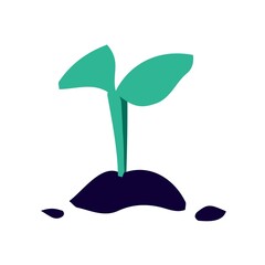 The seedling of a flat vector icon.