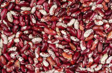 Red kidney beans background or texture. Legumes, top view, overhead