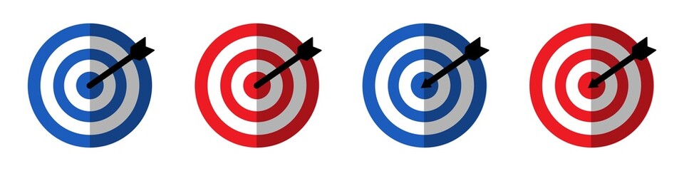 Target Icon. Archery Target Set Icon. Mission Icon. Accuracy Icon, Vector Illustration