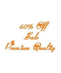 60 percent off premium quality icon business label sticker white background
