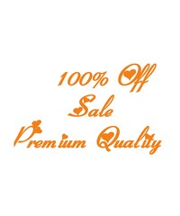 100 percent off premium quality icon business label sticker white background