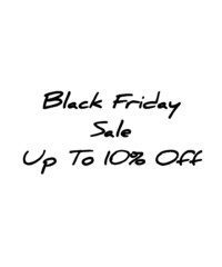 Black Friday sale upto 10 percent black sticker business icon label white background
