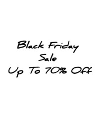 Black Friday sale upto 70 percent black sticker business icon label white background