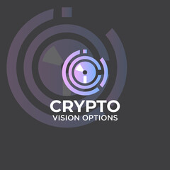 crypto vision options logo, creative digital eye vector