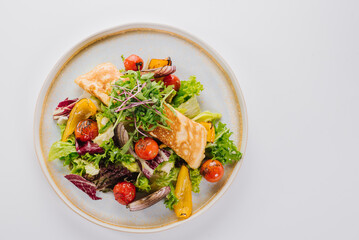 Vegetarian dish with vegetables, greens, salad, healthy food