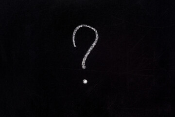 Have question symbol on school board. Blackboard drawing question mark icon chalkboard background....