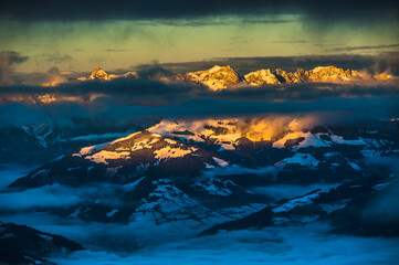 Mountains ski resort Kaprun Austria - nature and sport backgroun