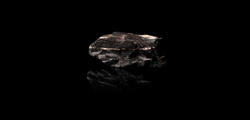 Naklejka premium Macro Close up image of raw material Manganese Ore rock isolated