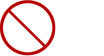symbol of red circle with slash indicating forbidden concept with blank space to write