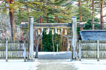 雪と身曾岐神社　山梨県北杜市　Snow and Misogi Shrine. Yamanashi-ken Hokuto city.