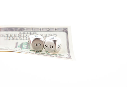 image of money banknote cube sell buy text white background