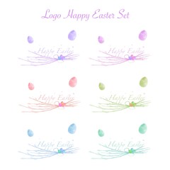 Easter logo set in different colors
for stickers, postcards, presentations and more.

