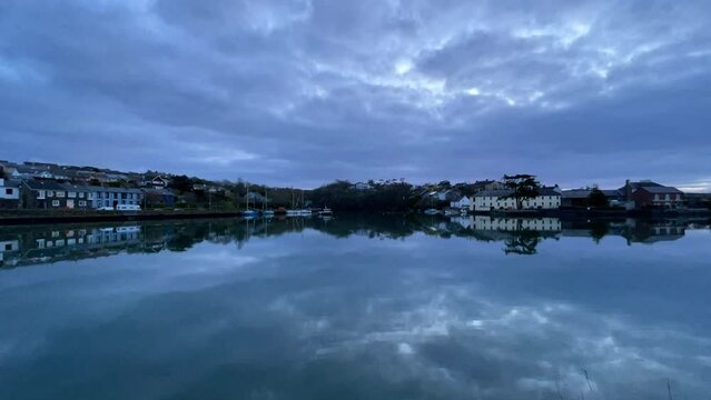 Time lapse footage of a dramatic cloudy sky at dawn in Kinsale, Ireland