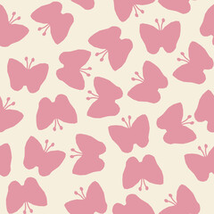 Abstract summer  seamless pattern. Simple butterfly shape