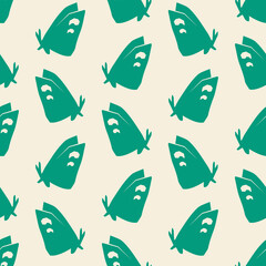 Abstract summer  seamless pattern. Simple butterfly shape