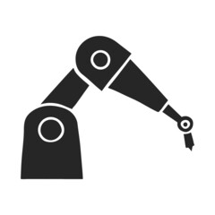 Hand drawn icon Industrial robotic arm icon vector illustration