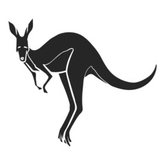 Hand drawn icon jumping kangaroo.