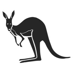 Hand drawn icon standing kangaroo.