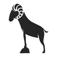 Hand drawn icon standing goat.