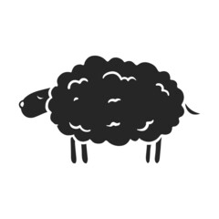 Hand drawn icon sleeping sheep.