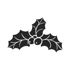 Hand drawn icon Holly leaves
