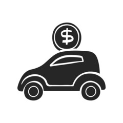 Hand drawn icon Car piggybank