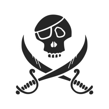 Hand drawn icon Skull and swords icon vector illustration