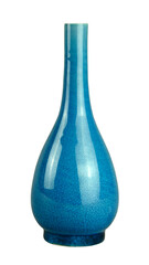 Old vintage blue ceramic vase