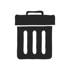 Hand drawn icon Trash bin