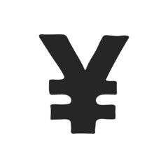 Obraz premium Hand drawn icon Japan Yen symbol