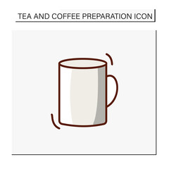 Cup color icon. Nice cup for tea or coffee.Tea and coffee preparation concept. Isolated vector illustration