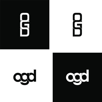 ogd letter original monogram logo design set
