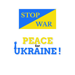 Peace For Ukraine Blue Yellow Background Social Media Design Banner