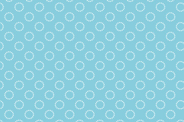 Seamless and pattern of circle group and there are jagged edge around it isolated on blue background. Pattern simple design for decorated of wallpaper, clothes, and graphic printing business.