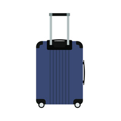 Suitcase on wheels on a white background
