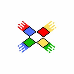 Colorful four box elements 