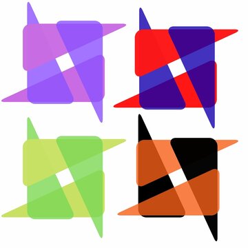 Modern element four colorful transparation