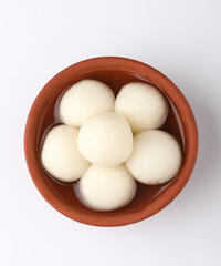 Indian sweet Rasgulla or dry Rosogulla dessert/sweet. selective focus