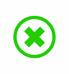 Obraz premium Cancel button icon. cancel button vector on green background