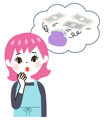 OKサインを出す若いママとお金