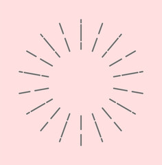 Fototapeta premium Sunburst beams logo. Sun burst doodle beam. Radial sunrise vector icon set