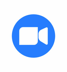 Illustration of a video camera icon. Vector movie cinema symbol