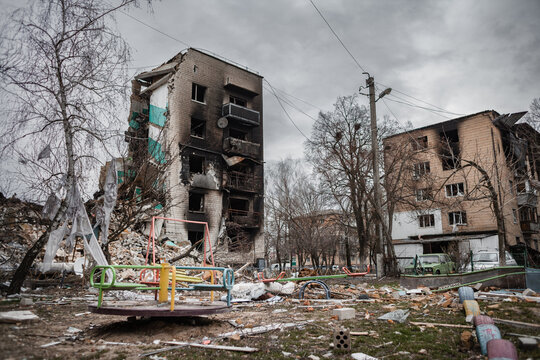 Destroyed house in Borodianka