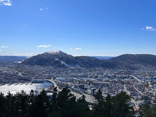 Bergen Panorama from Mount Fløyen Bergen Norway