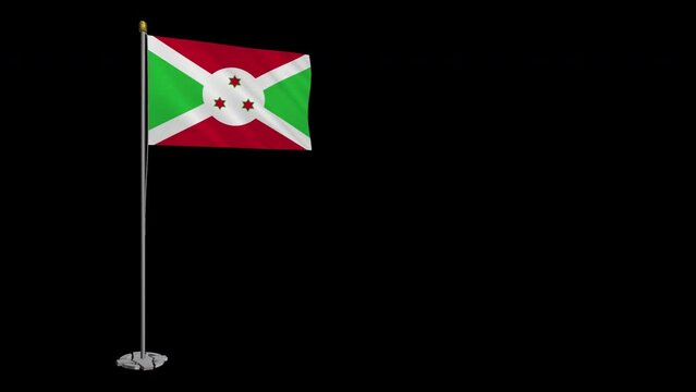 A loop video of the entire Burundi flag swaying in the wind.